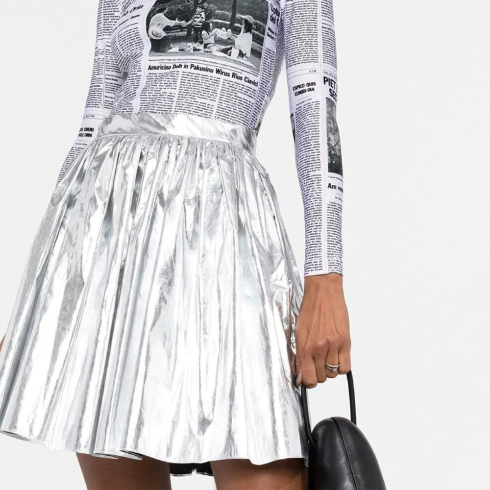 H&M Nightclub Shiny Patent Leather Mini Skirt Sexy Performance Costume